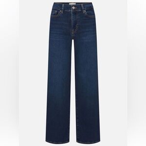 Frame Denim Dark Indigo Wide-Leg Jeans